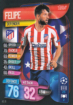 Felipe Atletico Madrid 2019/20 Topps Match Attax CL #ATL13